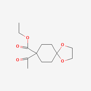 molecular formula C13H20O5 B13987011 Ethyl 8-acetyl-1,4-dioxaspiro[4.5]decane-8-carboxylate 