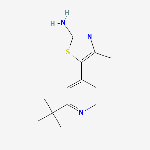 molecular formula C13H17N3S B1398705 5-(2-Tert-butylpyridin-4-yl)-4-methylthiazol-2-amine CAS No. 1163706-62-4