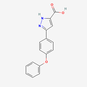 molecular formula C16H12N2O3 B13987208 3-(4-phenoxyphenyl)-1H-pyrazole-5-carboxylic acid 