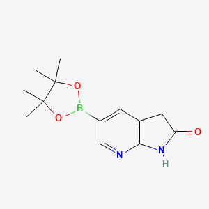 molecular formula C13H17BN2O3 B1398722 5-(4,4,5,5-Tetramethyl-1,3,2-dioxaborolan-2-YL)-1H-pyrrolo[2,3-B]pyridin-2(3H)-one CAS No. 1207623-97-9