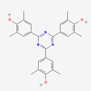 molecular formula C27H27N3O3 B13987248 4,4',4''-(1,3,5-Triazinane-2,4,6-triylidene)tris(2,6-dimethylcyclohexa-2,5-dien-1-one) CAS No. 38013-14-8