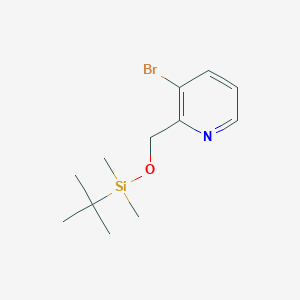 molecular formula C12H20BrNOSi B13987253 3-Bromo-2-(((tert-butyldimethylsilyl)oxy)methyl)pyridine 