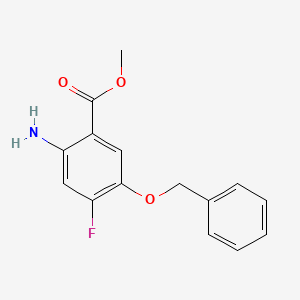 molecular formula C15H14FNO3 B13987276 Methyl 2-amino-5-(benzyloxy)-4-fluorobenzoate 