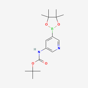 molecular formula C16H25BN2O4 B1398732 叔丁基（5-（4,4,5,5-四甲基-1,3,2-二氧杂硼烷-2-基）吡啶-3-基）氨基甲酸酯 CAS No. 1171897-39-4