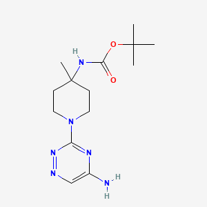 tert-Butyl (1-(5-amino-1,2,4-triazin-3-yl)-4-methylpiperidin-4-yl)carbamate