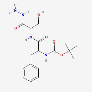 molecular formula C17H26N4O5 B13987364 tert-butyl N-[1-[(1-hydrazinyl-3-hydroxy-1-oxopropan-2-yl)amino]-1-oxo-3-phenylpropan-2-yl]carbamate CAS No. 32899-48-2