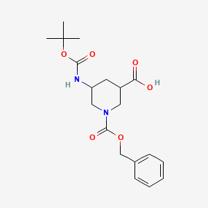 molecular formula C19H26N2O6 B13987394 cis-1-[(Benzyloxy)carbonyl]-5-{[(tert-butoxy)carbonyl]amino}piperidine-3-carboxylic acid 