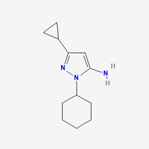 molecular formula C12H19N3 B13987417 1-cyclohexyl-3-cyclopropyl-1H-pyrazol-5-amine 