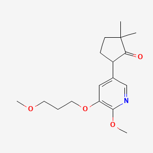 molecular formula C17H25NO4 B13987445 5-(6-Methoxy-5-(3-methoxypropoxy)pyridin-3-YL)-2,2-dimethylcyclopentan-1-one 