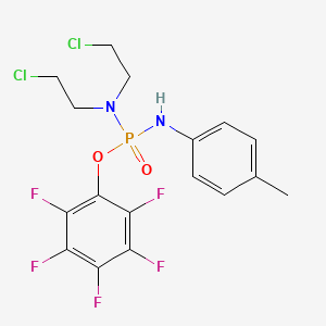 molecular formula C17H16Cl2F5N2O2P B13987478 Pentafluorophenyl N,N-bis(2-chloroethyl)-N'-(4-methylphenyl)phosphorodiamidate CAS No. 70539-70-7