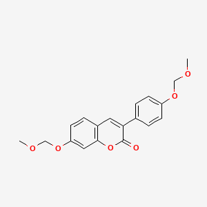 molecular formula C19H18O6 B13987538 7-Methoxymethoxy-3-(4-methoxymethoxyphenyl)chromen-2-one CAS No. 252949-47-6