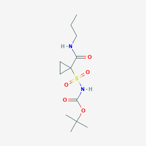 molecular formula C12H22N2O5S B13987548 1,1-Dimethylethyl N-[[1-[(propylamino)carbonyl]cyclopropyl]sulfonyl]carbamate CAS No. 681808-45-7