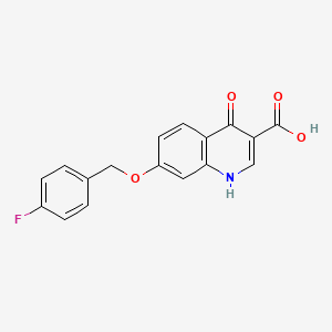 molecular formula C17H12FNO4 B13987569 7-[(4-fluorophenyl)methoxy]-4-oxo-1H-quinoline-3-carboxylic acid CAS No. 78105-10-9