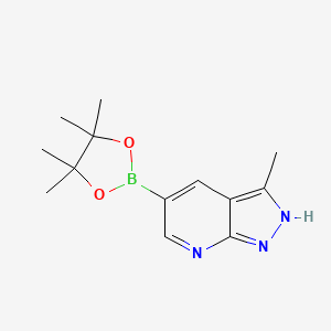 molecular formula C13H18BN3O2 B1398759 3-Methyl-5-(4,4,5,5-tetramethyl-1,3,2-dioxaborolan-2-yl)-1H-pyrazolo[3,4-b]pyridine CAS No. 1111637-76-3
