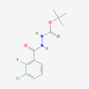 molecular formula C12H14ClFN2O3 B13987613 tert-Butyl 2-(3-chloro-2-fluorobenzoyl)hydrazinecarboxylate 