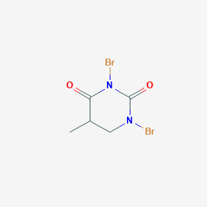 molecular formula C5H6Br2N2O2 B13987617 1,3-Dibromo-5-methyl-1,3-diazinane-2,4-dione CAS No. 89322-60-1