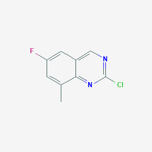 molecular formula C9H6ClFN2 B13987626 2-Chloro-6-fluoro-8-methylquinazoline 