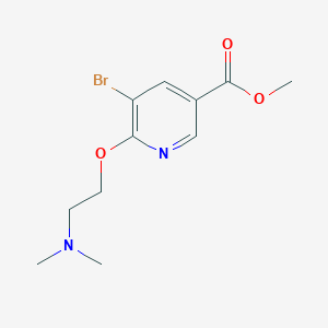 molecular formula C11H15BrN2O3 B13987644 Methyl5-bromo-6-(2-(dimethylamino)ethoxy)nicotinate 