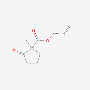 molecular formula C10H14O3 B13987665 Cyclopentanecarboxylic acid, 1-methyl-2-oxo-, 2-propenyl ester CAS No. 93494-18-9