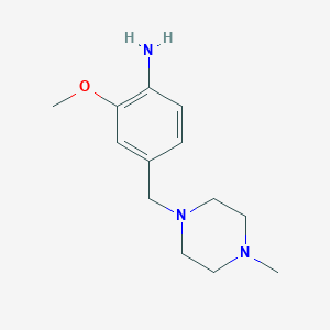 molecular formula C13H21N3O B1398770 2-Methoxy-4-[(4-methylpiperazin-1-yl)methyl]aniline CAS No. 896128-19-1