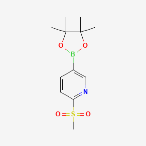 molecular formula C12H18BNO4S B1398773 2-(Methylsulfonyl)-5-(4,4,5,5-tetramethyl-1,3,2-dioxaborolan-2-yl)pyridine CAS No. 1052138-94-9