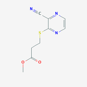 B1398781 Methyl 3-[(3-Cyanopyrazin-2-yl)thio]propanoate CAS No. 907597-25-5