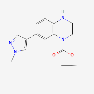 molecular formula C17H22N4O2 B13987816 tert-butyl 7-(1-methyl-1H-pyrazol-4-yl)-3,4-dihydroquinoxaline-1(2H)-carboxylate 