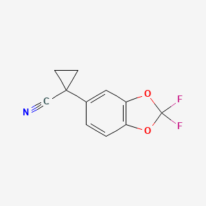 molecular formula C11H7F2NO2 B1398783 1-(2,2-Difluorobenzo[D][1,3]dioxol-5-YL)cyclopropanecarbonitrile CAS No. 862574-87-6