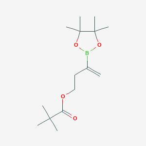 molecular formula C15H27BO4 B13987848 3-(Boronic acid pinacol ester)but-3-enyl pivalate 