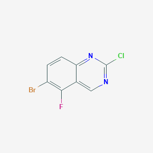 molecular formula C8H3BrClFN2 B1398789 6-溴-2-氯-5-氟喹唑啉 CAS No. 1036756-07-6