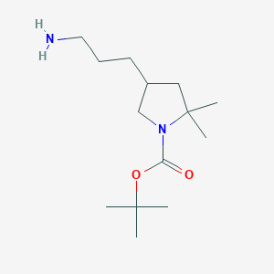 molecular formula C14H28N2O2 B13987893 tert-Butyl 4-(3-aminopropyl)-2,2-dimethylpyrrolidine-1-carboxylate 