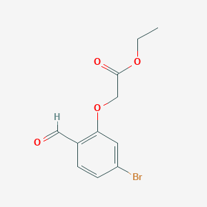 molecular formula C11H11BrO4 B139879 乙酸2-(5-溴-2-甲酰基苯氧基) CAS No. 942414-81-5