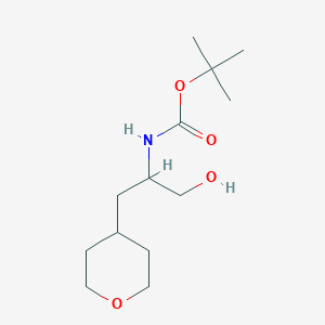 molecular formula C13H25NO4 B1398790 [2-羟基-1-(四氢吡喃-4-基甲基)-乙基]-氨基甲酸叔丁酯 CAS No. 1889723-28-7