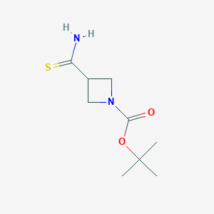 molecular formula C9H16N2O2S B1398792 叔丁基 3-氨基硫代甲氮杂环-1-羧酸酯 CAS No. 1037798-36-9