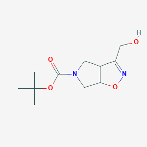 molecular formula C11H18N2O4 B1398795 5-Boc-3a,4,6,6a-tetrahydro-pyrrolo-[3,4-d]isoxazole-3-methanol CAS No. 1107610-87-6