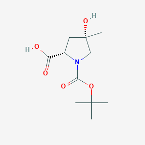 molecular formula C11H19NO5 B13988002 (2S,4S)-1-(Tert-butoxycarbonyl)-4-hydroxy-4-methylpyrrolidine-2-carboxylic acid 