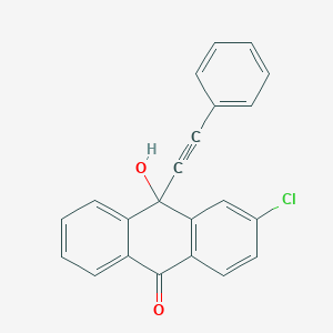 molecular formula C22H13ClO2 B13988037 3-Chloro-10-hydroxy-10-(2-phenylethynyl)anthracen-9-one CAS No. 33673-38-0