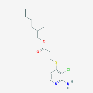 molecular formula C16H25ClN2O2S B13988048 2-Ethylhexyl 3-((2-amino-3-chloropyridin-4-yl)thio)propanoate 