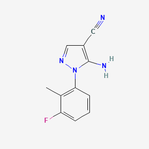 molecular formula C11H9FN4 B1398808 5-Amino-1-(3-fluoro-2-methylphenyl)-1h-pyrazole-4-carbonitrile CAS No. 1159678-33-7