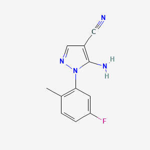 molecular formula C11H9FN4 B1398809 5-amino-1-(5-fluoro-2-methylphenyl)-1H-pyrazole-4-carbonitrile CAS No. 1159678-19-9