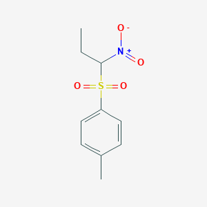 molecular formula C10H13NO4S B13988092 1-Methyl-4-[(1-nitropropyl)sulfonyl]benzene CAS No. 42759-54-6