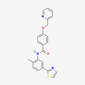 molecular formula C23H19N3O2S B13988095 n-(2-Methyl-5-1,3-thiazol-2-yl-phenyl)-4-(pyridin-2-ylmethoxy)benzamide 