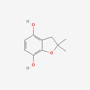 molecular formula C10H12O3 B13988145 2,2-Dimethyl-2,3-dihydrobenzofuran-4,7-diol 