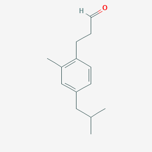 molecular formula C14H20O B13988180 3-(4-Isobutyl-2-methylphenyl)propanal CAS No. 1637294-12-2