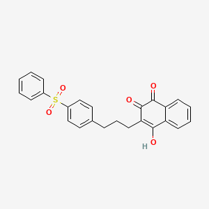 molecular formula C25H20O5S B13988201 4-Hydroxy-3-{3-[4-(phenylsulfonyl)phenyl]propyl}naphthalene-1,2-dione CAS No. 18093-53-3