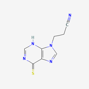 molecular formula C8H7N5S B13988236 3-(6-sulfanylidene-3H-purin-9-yl)propanenitrile CAS No. 4301-59-1