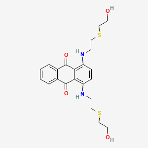 molecular formula C22H26N2O4S2 B13988252 9,10-Anthracenedione, 1,4-bis((2-((2-hydroxyethyl)thio)ethyl)amino)- CAS No. 65271-74-1