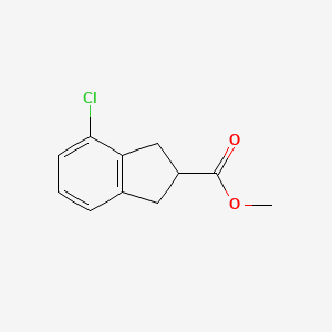 molecular formula C11H11ClO2 B13988288 methyl 4-chloro-2,3-dihydro-1H-indene-2-carboxylate 