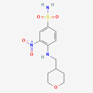 3-Nitro-4-(((tetrahydro-2H-pyran-4-yl)methyl)amino)benzenesulfonamide