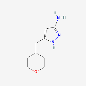 molecular formula C9H15N3O B13988605 3-((Tetrahydro-2H-pyran-4-yl)methyl)-1H-pyrazol-5-amine 